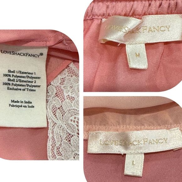 LoveShackFancy Fia Skirt & Zaria Blouse Pink Colorblock Silk Large/Med Revolve - Picture 13 of 16